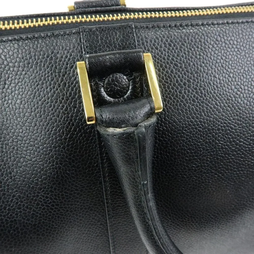 Chanel Coco Mark Caviar Leather Handbag Black